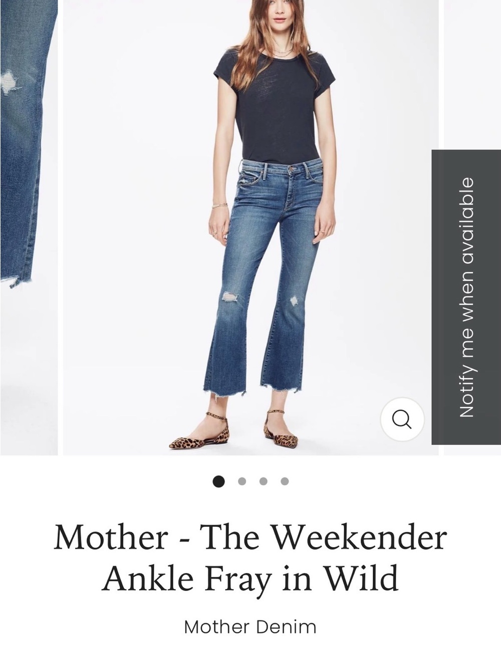 MOTHER The Weekender Ankle Fray Jeans in Wild Blue